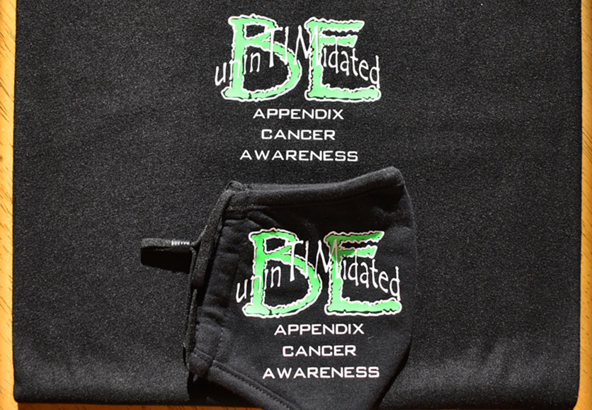 be intimidated appendix cancer awareness mask