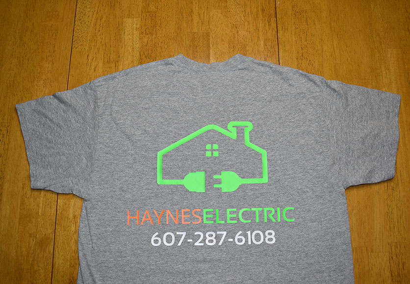 haynes electric gray shirt back