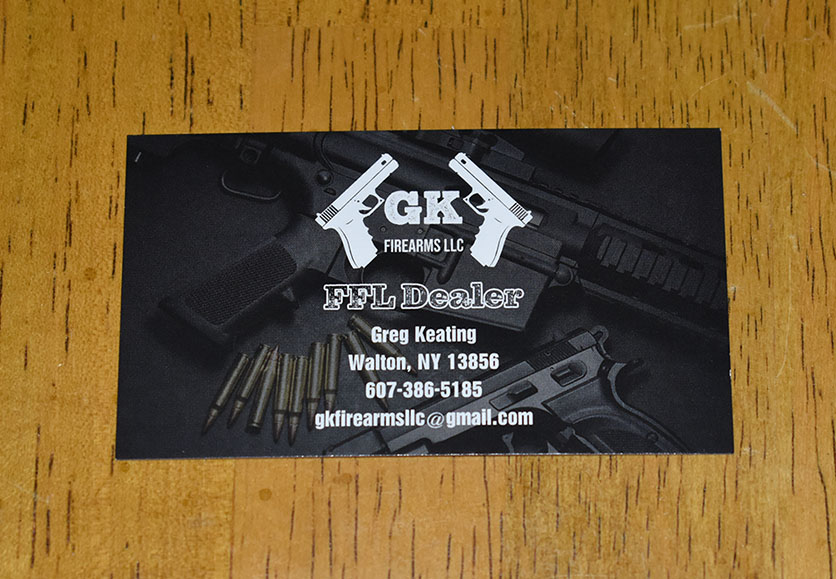 gk firearms business cards