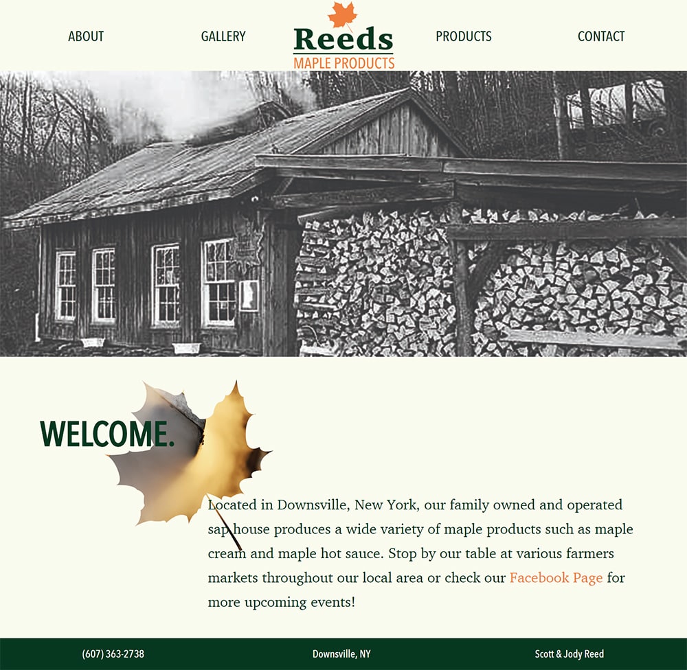 Reeds Maple Website