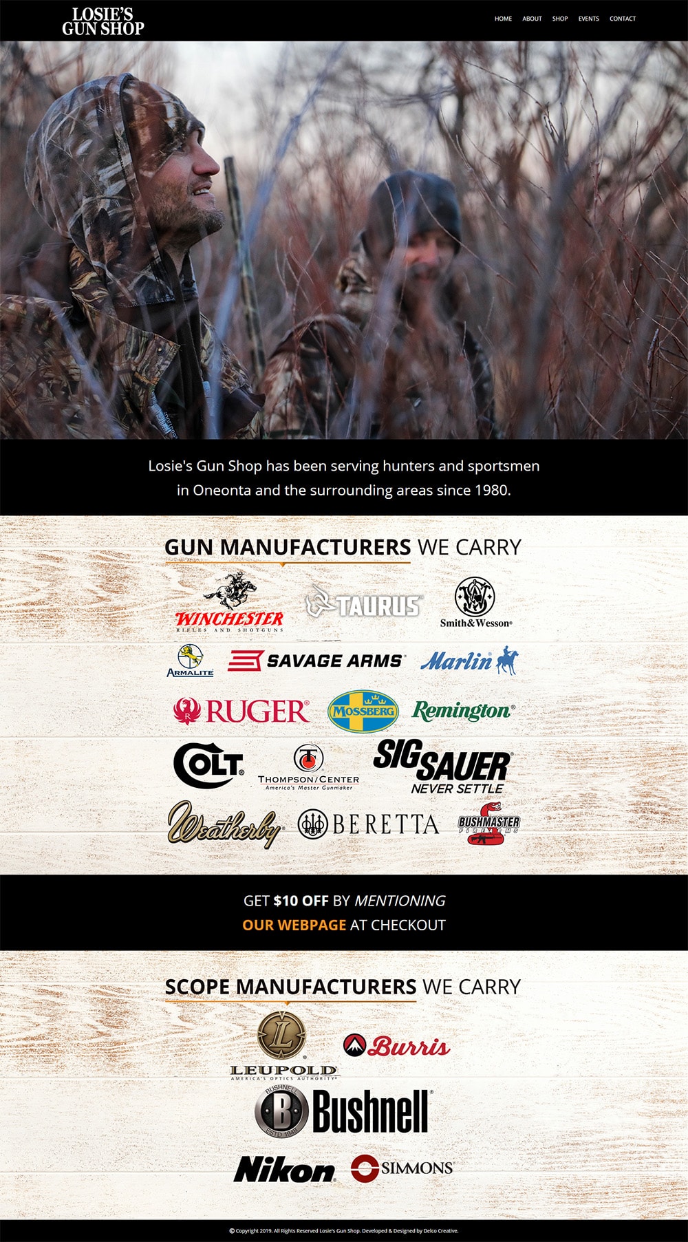 Losies Gun Shop Website