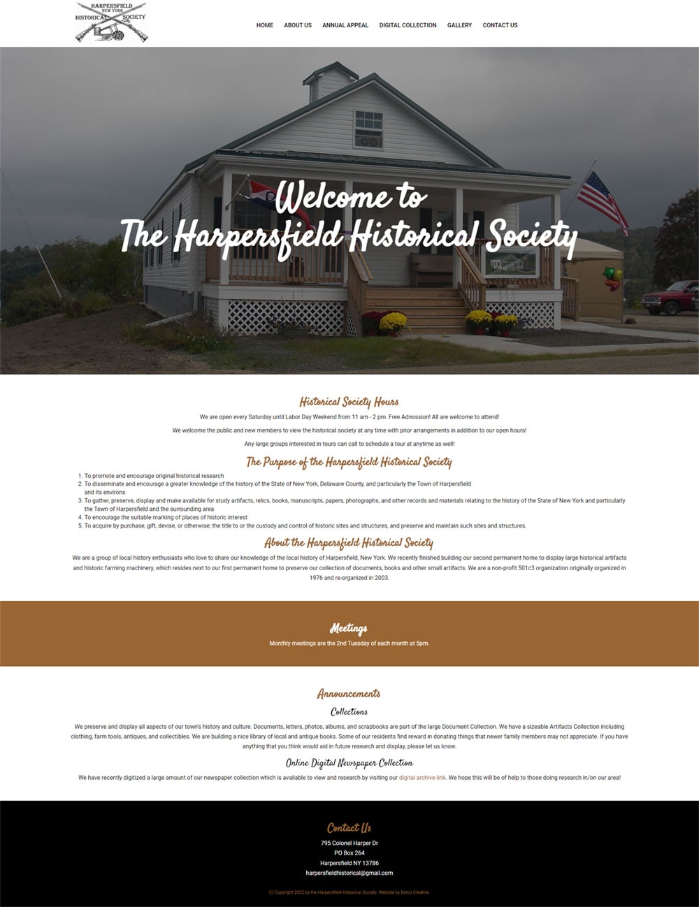 Harpersfield Historical Society Website