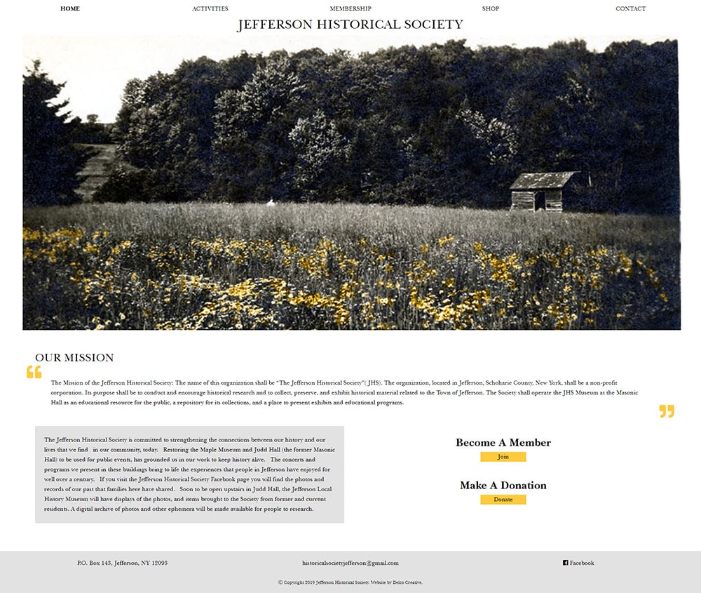 The Jefferson Historical Society website