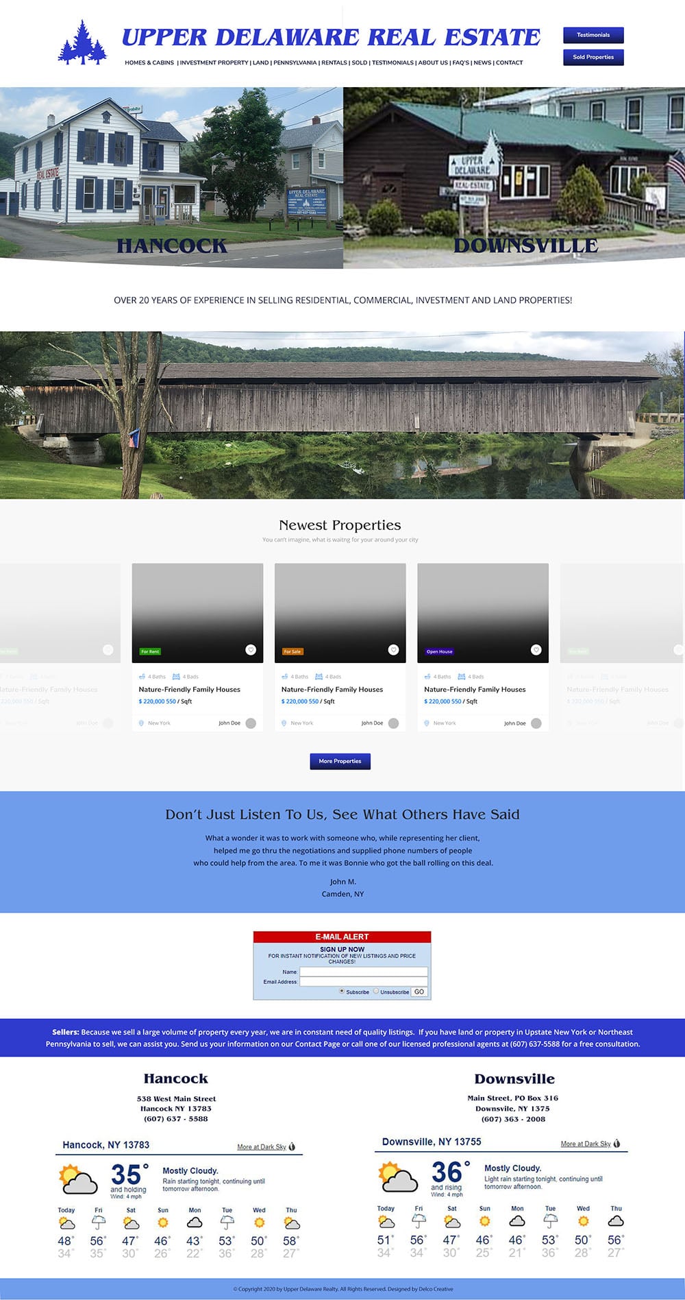 Upper Delaware Real Estate Website Design