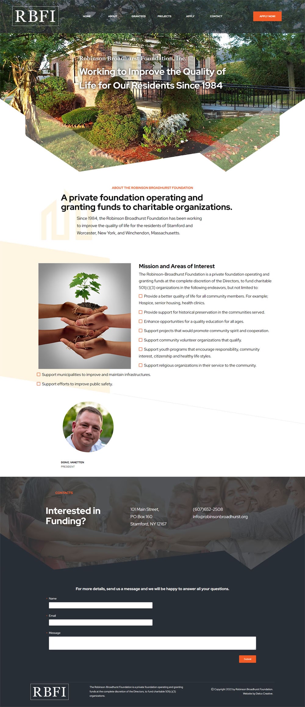 Robinson Broadhurst Foundation Website