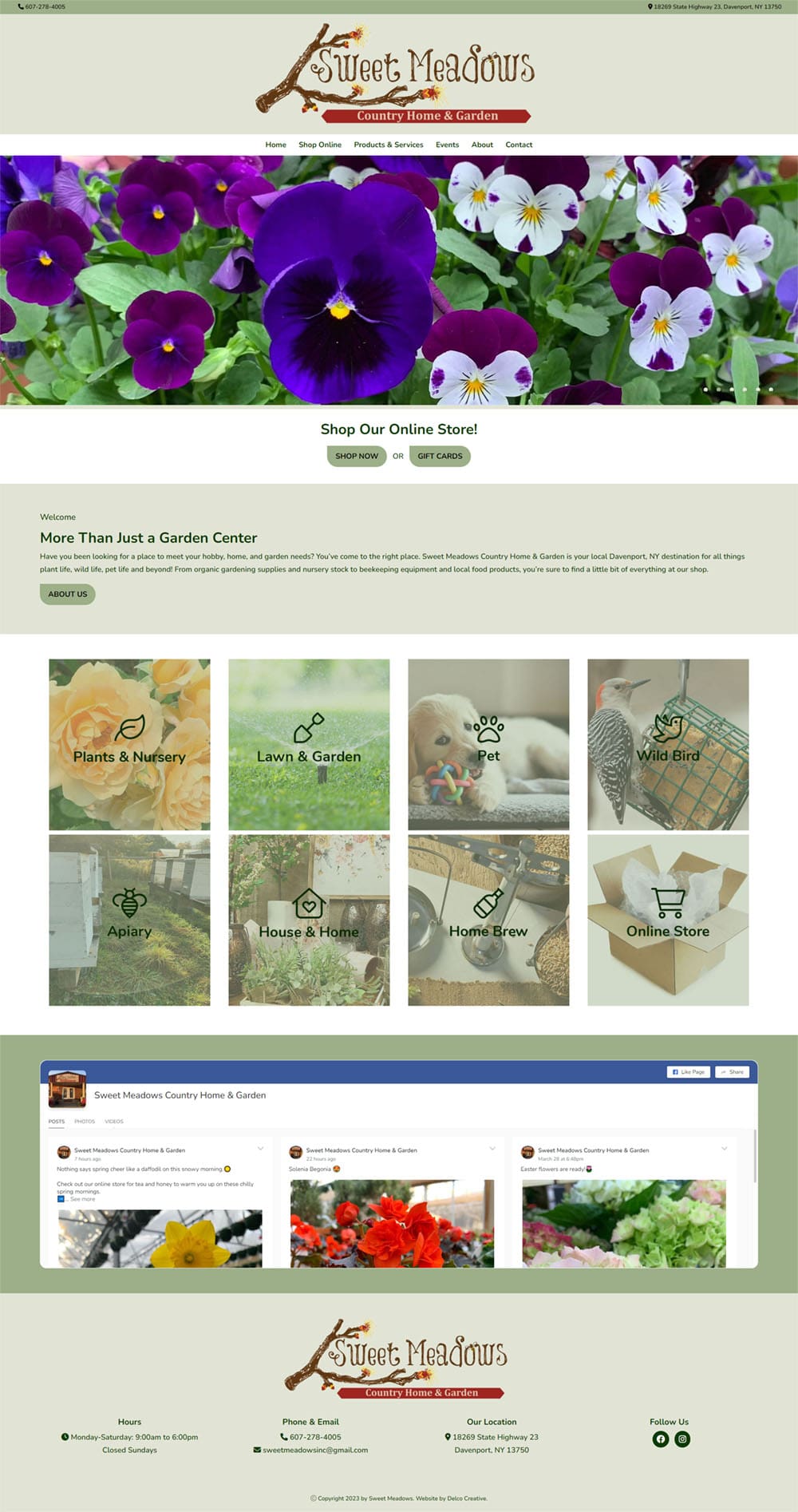 Sweet Meadows Garden Website
